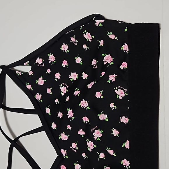 Pink Active Lightly Lined Pull Over Floral Sports Bra Size L-DD  #W-775 - Picture 2 of 9